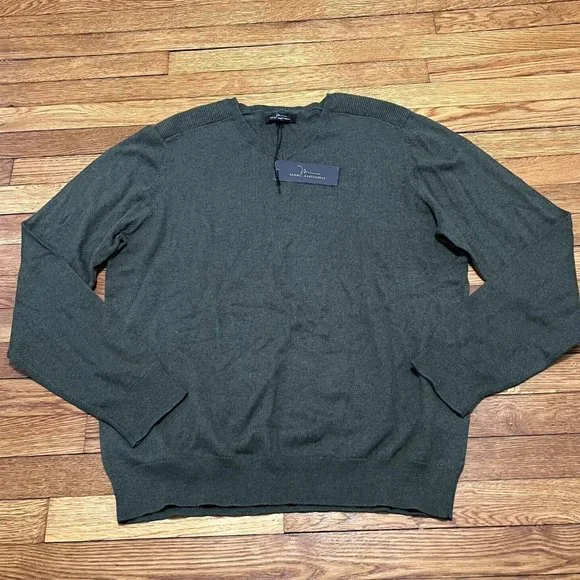 Marc Anthony Sweaters Marc Anthony Green Sweater Mens Size Xxl Cotton Cashmere V Neck Nwt 650 Poshmark